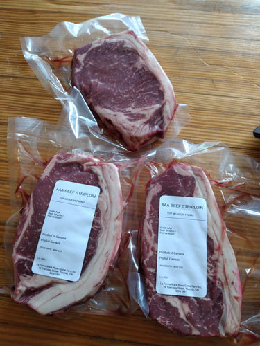 Top Meadow AAA Grassfed Beef Striploin Steaks. - Allons Y  Delivery
