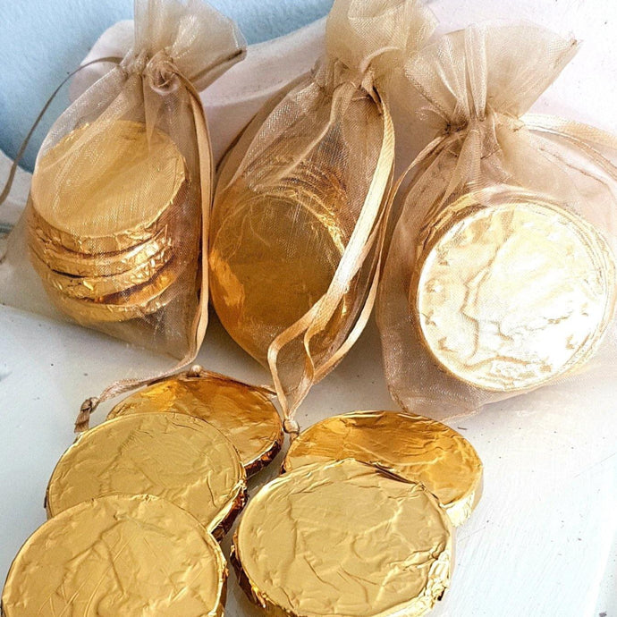 Bag of Six Foil Wrapped Chocolate Coins - Allons Y  Delivery