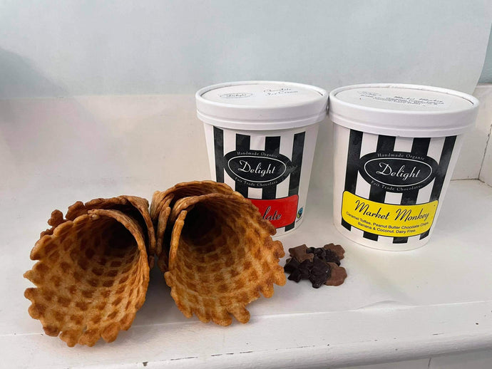 Dairy Free Ice Cream Kit for 4 - With Dairy Free, Gluten Free Handmade Waffle Cones - Allons Y  Delivery