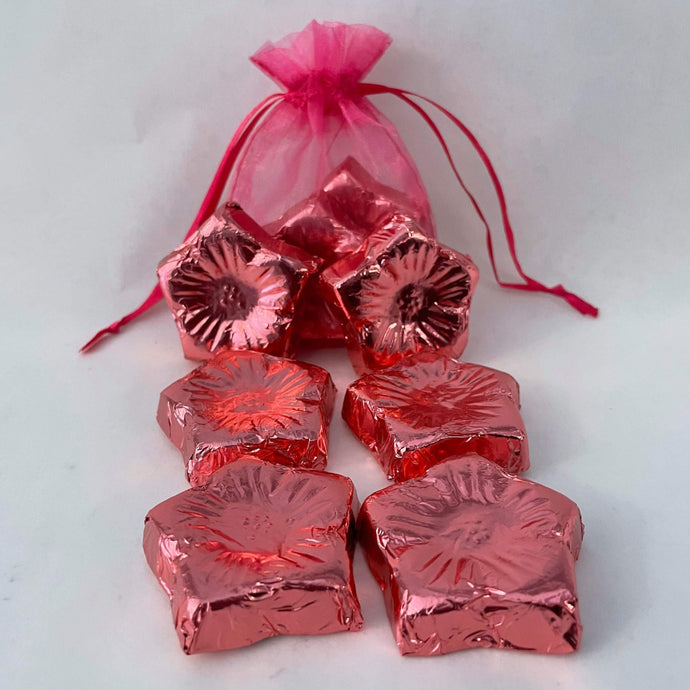 Pouch of Foil Wrapped Chocolate Flowers - Allons Y  Delivery